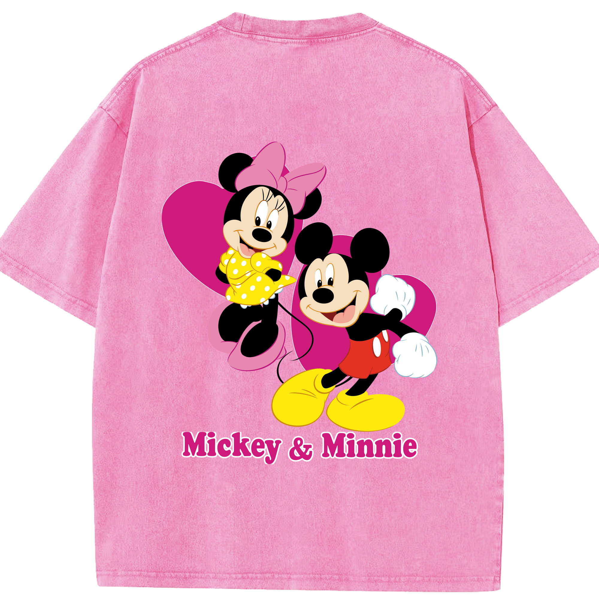 （画像用） ミッキーマウス Mickey Mouse 綿100% ヴィンテージ風 半袖Tシャツ（背面プリント）